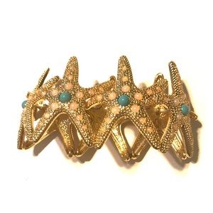 Lilly Pulitzer Turquoise and Gold Starfish Bangle